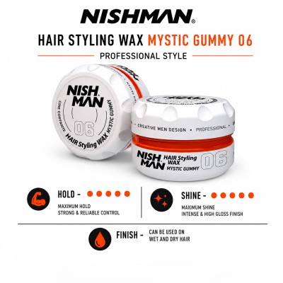 Nishman 06 Hair Styling Wax Mystic Gummy - plaukų formavimo vaškas, 150 ml