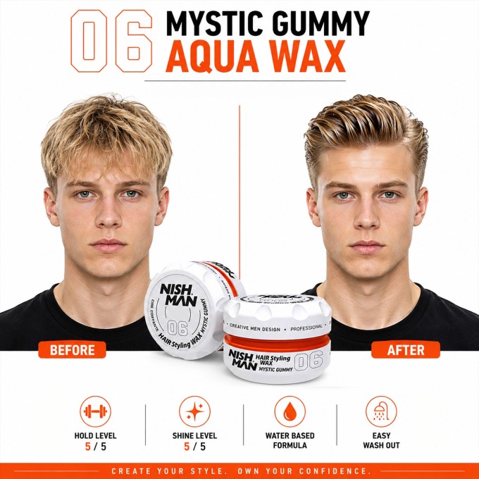 Nishman 06 Hair Styling Wax Mystic Gummy - plaukų formavimo vaškas, 150 ml