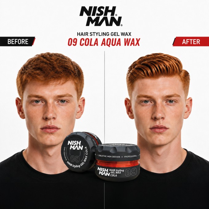 Nishman 09 Hair Styling Gel Wax (Cola Scent) - plaukų formavimo vaškas (pomada), 150 ml