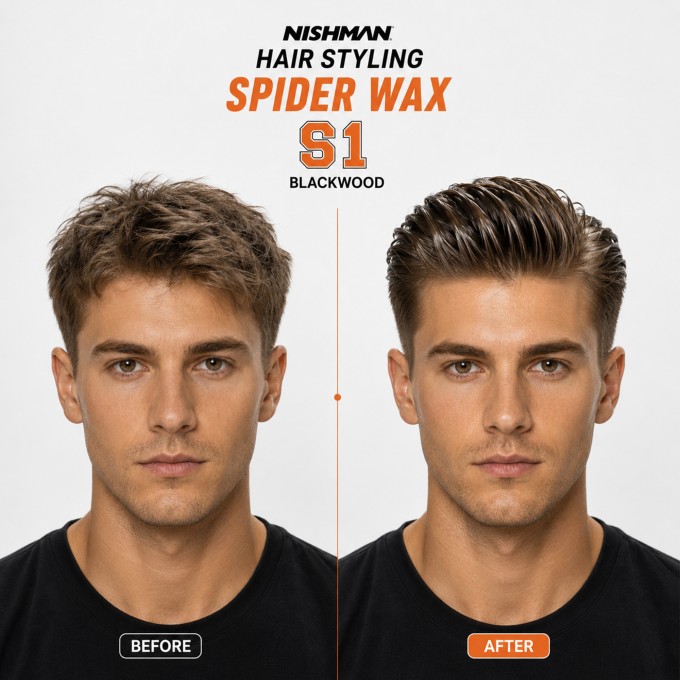 Nishman S1 Hair Styling Spider Wax Black Widow - plaukų formavimo vaškas, 150 ml