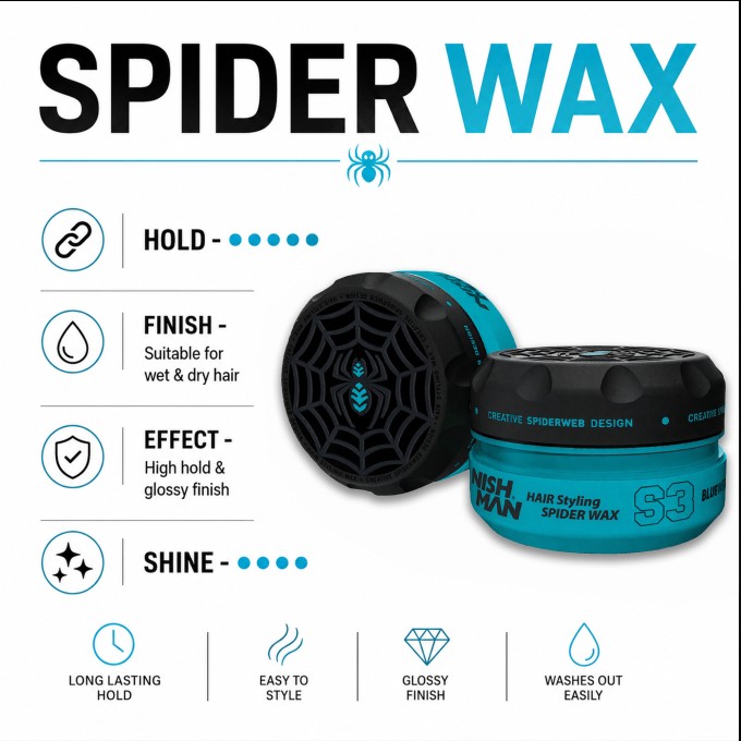 Nishman S3 Hair Styling Spider Wax Blueweb Wax -  plaukų formavimo vaškas, 150 ml