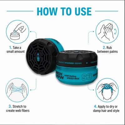 Nishman S3 Hair Styling Spider Wax Blueweb Wax -  plaukų formavimo vaškas, 150 ml