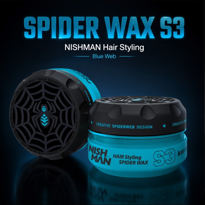 Nishman S3 Hair Styling Spider Wax Blueweb Wax -  plaukų formavimo vaškas, 150 ml