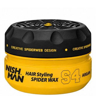 Nishman S4 Spider Wax Argan Pomade - plaukų formavimo vaškas vyrams, 150 ml