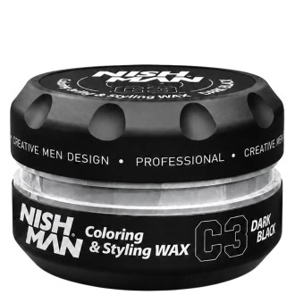 Nishman C3 Coloring&Styling Wax Dark Black - dvejopo poveikio plaukų formavimo priemonė, 100 ml