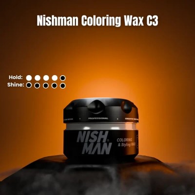 Nishman C3 Coloring&Styling Wax Dark Black - dvejopo poveikio plaukų formavimo priemonė, 100 ml
