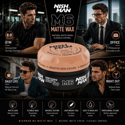 Nishman M6 Hair Styling Pliable Matte Paste Inca Inchi - matinį efektą suteikianti plaukų formavimo pasta, 100 ml