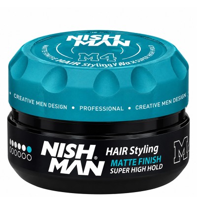 Nishman M4 Matte Super High Hold Wax -  itin stiprios fiksacijos plaukų formavimo vaškas, 100 ml