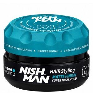 Nishman M4 Matte Super High Hold Wax -  itin stiprios fiksacijos plaukų formavimo vaškas, 100 ml
