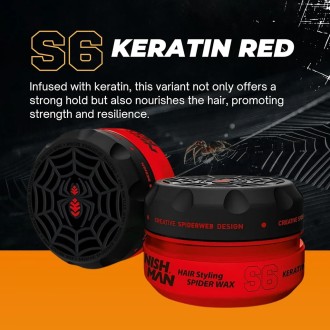 Nishman S6 Hair Styling Spider Wax Keratin - plaukų formavimo vaškas vyrams, 150 ml 2
