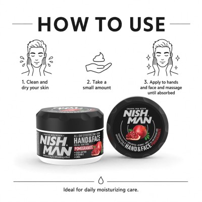 Nishman Hand&Face Pomegranate Cream - universalus drėkinamasis ir maitinamasis kremas, 300 ml