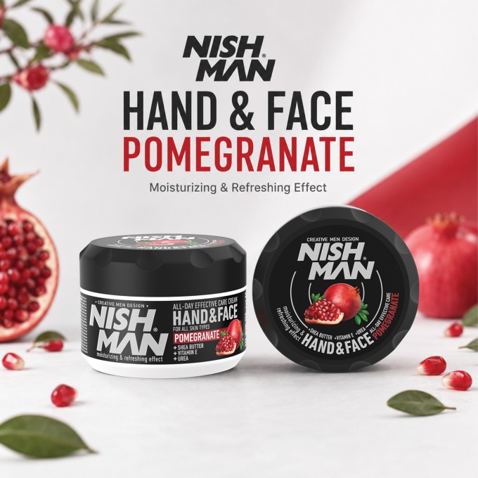 Nishman Hand&Face Pomegranate Cream - universalus drėkinamasis ir maitinamasis kremas, 300 ml
