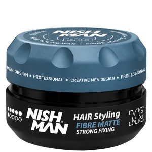 Nishman M9 Strong Fixing Hair Styling Wax Fibre Matte - stiprios fiksacijos, skaidulinės tekstūros plaukų vaškas, 100 ml