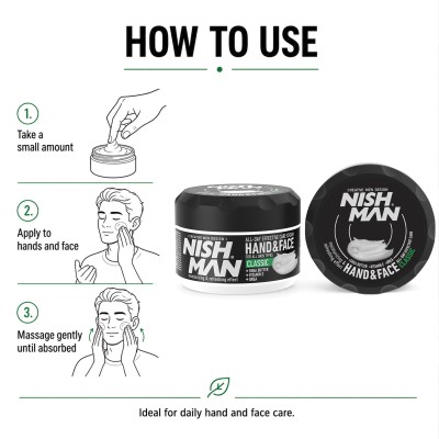 Nishman Hand&Face Classic Cream - universalus drėkinamasis ir maitinamasis kremas, 300 ml