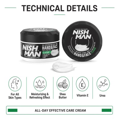 Nishman Hand&Face Classic Cream - universalus drėkinamasis ir maitinamasis kremas, 300 ml