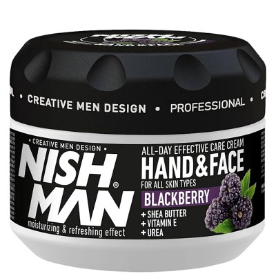 Nishman Hand & Face Cream Blackberry - universalus drėkinamasis ir maitinamasis kremas, 300 ml