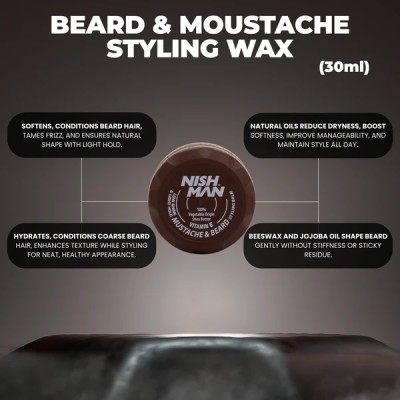 Nishman Mustache&Beard Styling Balm - barzdos ir ūsų formavimo vaškas, 100 ml
