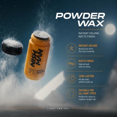 Nishman P1 Mattifying Volume Powder Light Control - ypač lengva plaukų formavimo pudra, 20 g