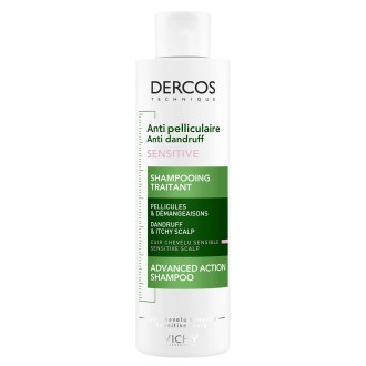 Vichy Dercos Anti-Dandruff Sensitive Treatment Shampoo - sulfatinis šampūnas nuo pleiskanų jautriai