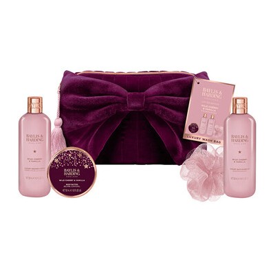 Baylis & Harding Body Care Set in Velvet Bag ( Wild Cherry & Vanilla ) - Dárková sada v sametové taštičce ( 4 ks )