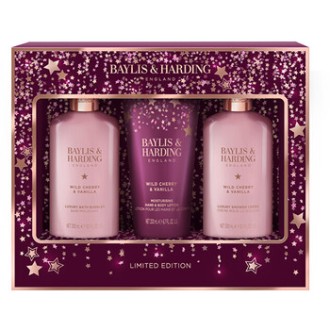Baylis & Harding Limited Edition Body Care Trio ( Wild Cherry & Vanilla ) - Dárková sada tělové péče ( 3 ks )