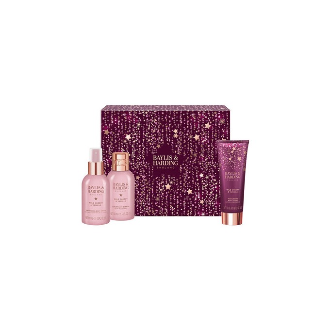 Baylis & Harding Luxury Body Care Set ( Wild Cherry & Vanilla ) - Dárková sada péče o tělo ( 3 ks )