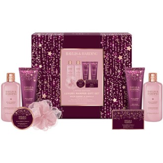Baylis & Harding Luxury Pamper Body Care Gift Set ( Wild Cherry & Vanilla ) - Dárková sada péče o tělo ( 7 ks )