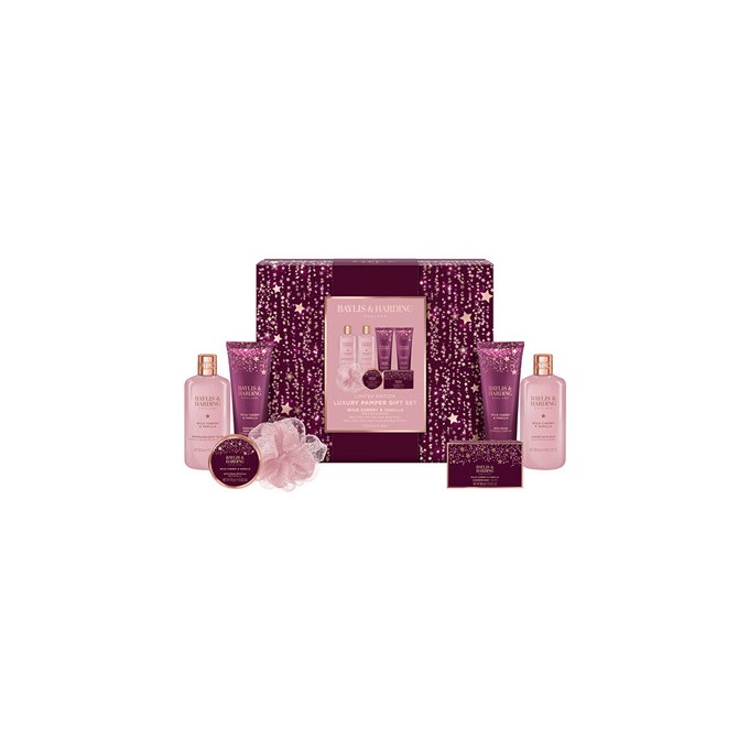 Baylis & Harding Luxury Pamper Body Care Gift Set ( Wild Cherry & Vanilla ) - Dárková sada péče o tělo ( 7 ks )