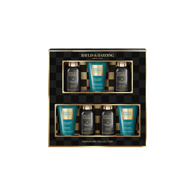 Baylis & Harding Men Body & Hair Care Gift Box ( Black Pepper & Ginseng ) - Dárková sada tělové péče ( 7 ks )