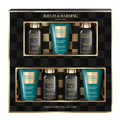 Baylis & Harding Men Body & Hair Care Gift Box ( Black Pepper & Ginseng ) - Dárková sada tělové péče ( 7 ks )