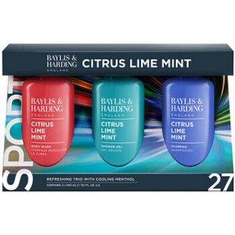 Baylis & Harding Men Refreshong Trio for Hair & Body ( Citrus, Lime & Mint ) - Dárková sada péče o tělo a vlasy ( 3 ks )