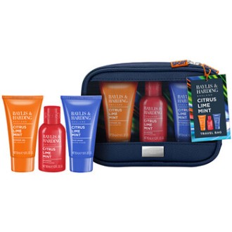 Baylis & Harding Men Shower Care Trio ( Citrus, Lime & Mint ) - Dárková sada péče o tělo v taštičce ( 3 ks )