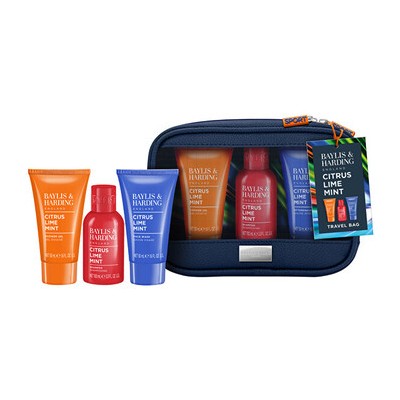 Baylis & Harding Men Shower Care Trio ( Citrus, Lime & Mint ) - Dárková sada péče o tělo v taštičce ( 3 ks )