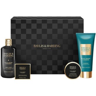 Baylis & Harding Men Shower Gift Box ( Black Pepper & Ginseng ) - Dárková sada péče o tělo ( 4 ks )