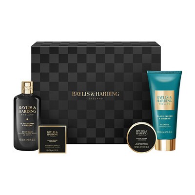Baylis & Harding Men Shower Gift Box ( Black Pepper & Ginseng ) - Dárková sada péče o tělo ( 4 ks )