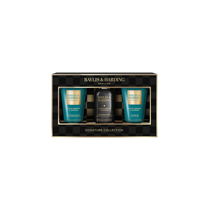 Baylis & Harding Men Shower Mini Set ( Black Pepper & Ginseng ) - Dárková mini sada péče o tělo ( 3 ks )