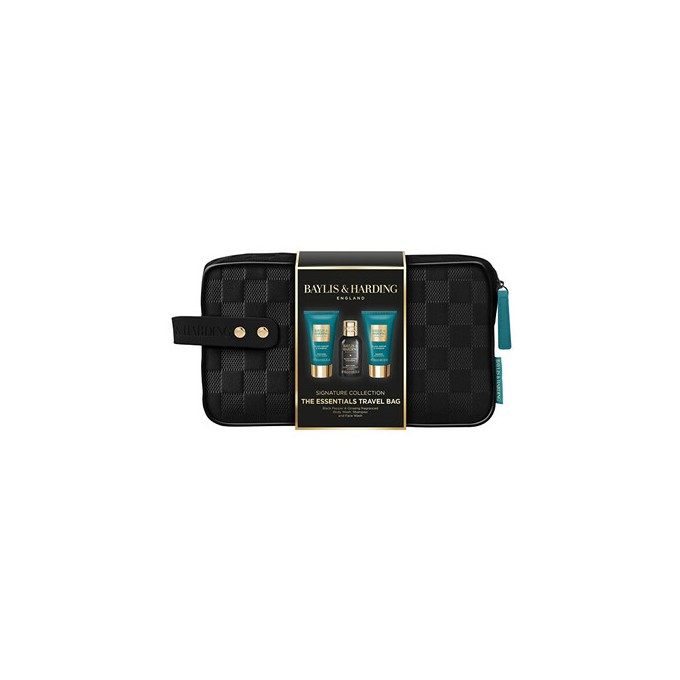 Baylis & Harding Men Shower Set with Bag ( Black Pepper & Ginseng ) - Dárková sada péče o tělo v taštičce ( 3 ks )