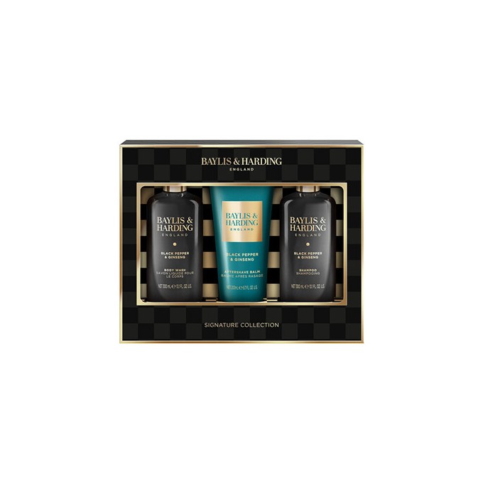 Baylis & Harding Men Shower Trio ( Black Pepper & Ginseng ) - Dárková sada péče o tělo ( 3 ks )