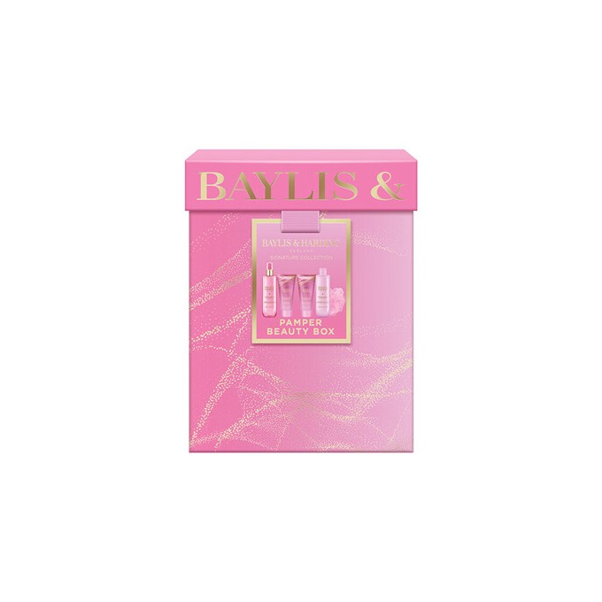 Baylis & Harding Pamper Beauty Box ( Jojoba, Vanilla & Almond Oil ) - Sada péče o tělo v dárkové krabičce ( 5 ks )