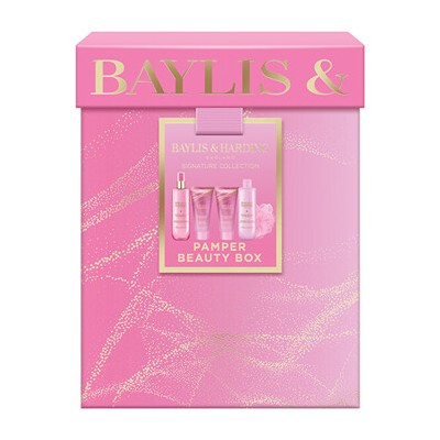 Baylis & Harding Pamper Beauty Box ( Jojoba, Vanilla & Almond Oil ) - Sada péče o tělo v dárkové krabičce ( 5 ks )