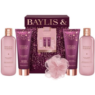 Baylis & Harding Pamper Beauty Box ( Wild Cherry & Vanilla ) - Dárková sada péče o tělo v krabičce ( 5 ks )