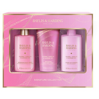 Baylis & Harding Signature Collection Body Care Set ( Jojoba, Vanilla & Almond Oil ) - Dárková sada péče o tělo ( 3 ks )