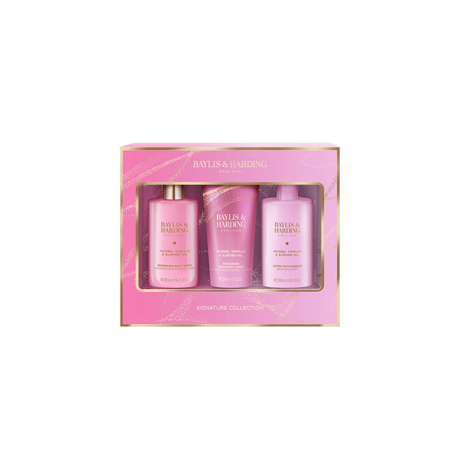 Baylis & Harding Signature Collection Body Care Set ( Jojoba, Vanilla & Almond Oil ) - Dárková sada péče o tělo ( 3 ks )