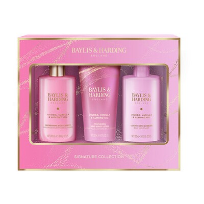 Baylis & Harding Signature Collection Body Care Set ( Jojoba, Vanilla & Almond Oil ) - Dárková sada péče o tělo ( 3 ks )