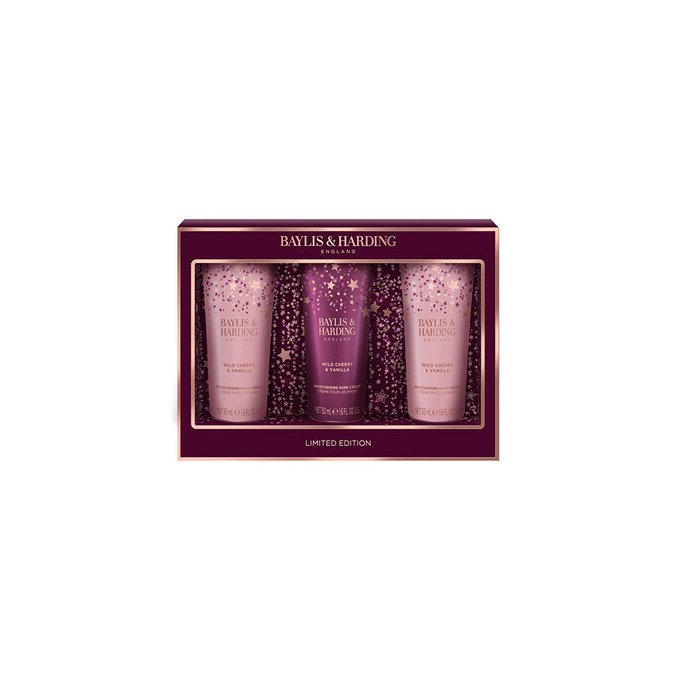 Baylis & Harding Wild Cherry & Vanilla Hand Care Set - Dárková sada krémů na ruce ( 3 ks )