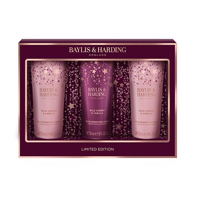 Baylis & Harding Wild Cherry & Vanilla Hand Care Set - Dárková sada krémů na ruce ( 3 ks )