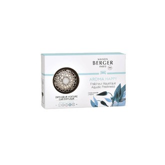 Maison Berger Paris Aroma Happy Chrome Set ( Svěžest vody ) - Dárková sada difuzér do auta + náplň