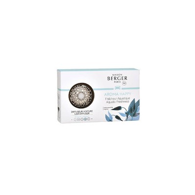 Maison Berger Paris Aroma Happy Chrome Set ( Svěžest vody ) - Dárková sada difuzér do auta + náplň