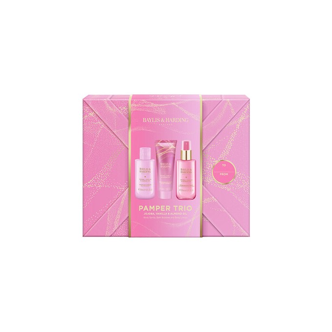 Baylis & Harding Body Care Trio ( Jojoba, Vanilla & Almond Oil ) - Dárková sada ( 3 ks )
