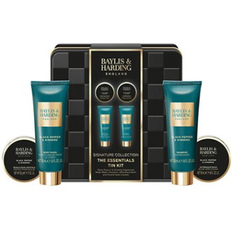 Baylis & Harding Man Body Care Gift Set in a Tin Box ( Black Pepper & Ginseng ) - Dárková sada v plechové dóze ( 4 ks )